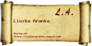 Liszka Aranka névjegykártya